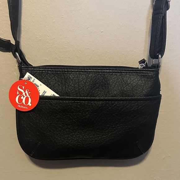 Style & Co. Textured Black Shoulder Bag - Picture 3 of 7